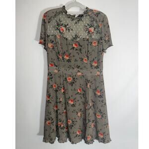 The Kooples 100% Silk Floral Dress - Women's Size M - Lace & Beading Detail